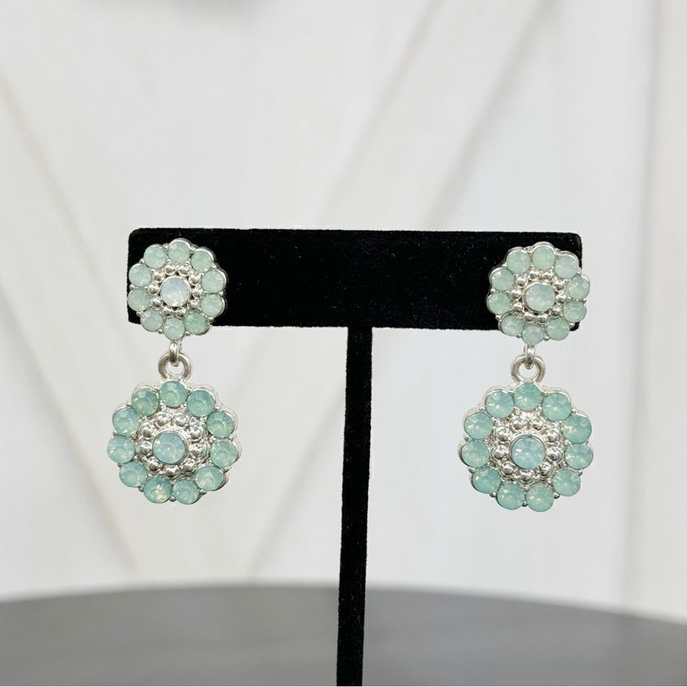 Drop‎ Dangle Jeweled Fashion Earrings Mint Green